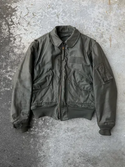 Pre-owned Alpha Industries Military Army Quilted Revirsible Cwu 45/p Flyer Bomber Jkt In Green