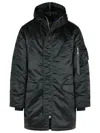 Alpha Industries N-3b Uv Black Nylon Parka In Black