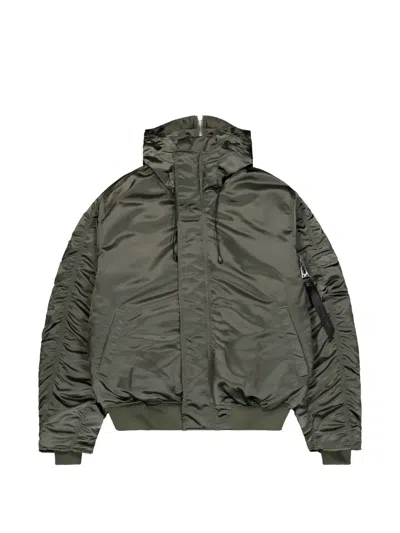 Alpha Industries N-2b Base Uv Hooded Bomber Jacket In Green