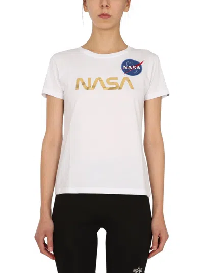 Alpha Industries "nasa" T-shirt In Gold