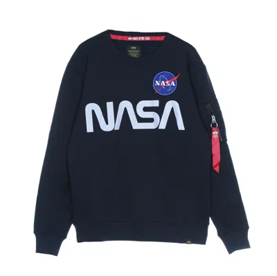 Alpha Industries Nasa Men's Crewneck Sweatshirt Reflective Sweater Blue In Multi
