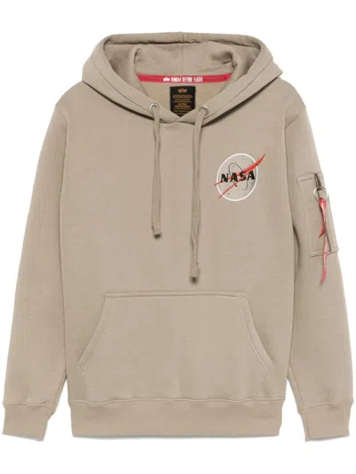 Alpha Industries Nasa Orbit Hoodie In Neutrals
