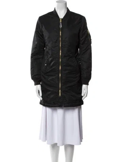 Pre-owned Alpha Industries Nylon Bomber Jacket In Black