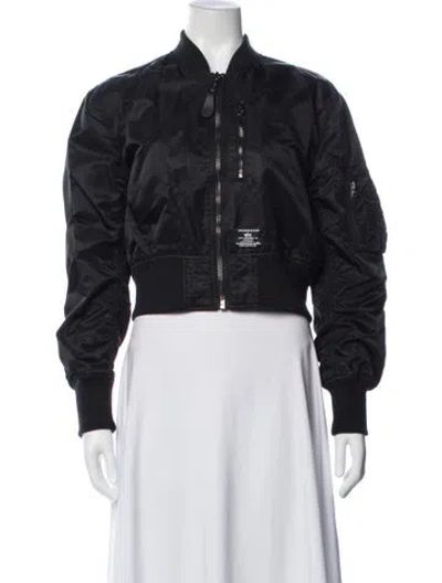 Pre-owned Alpha Industries Nylon Bomber Jacket In Black