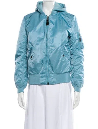 Pre-owned Alpha Industries Nylon Bomber Jacket In Blue