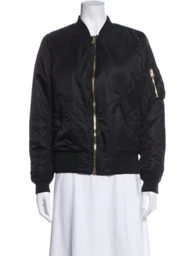 Pre-owned Alpha Industries Nylon Bomber Jacket In Blue