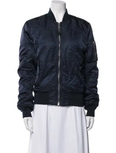Pre-owned Alpha Industries Nylon Bomber Jacket In Blue