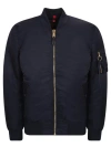 Alpha Industries Nylon Bomber Jacket In Blue
