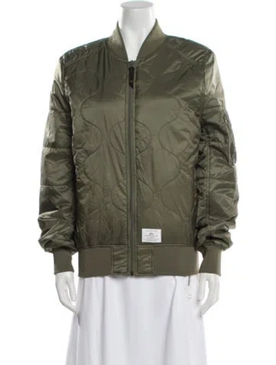Pre-owned Alpha Industries Nylon Bomber Jacket In Green