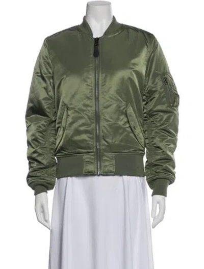 Pre-owned Alpha Industries Nylon Bomber Jacket In Green
