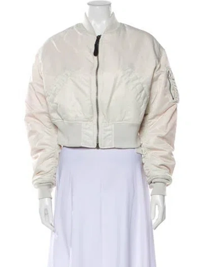 Pre-owned Alpha Industries Nylon Bomber Jacket In Neutral