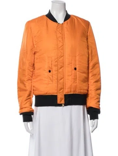Pre-owned Alpha Industries Nylon Bomber Jacket In Orange