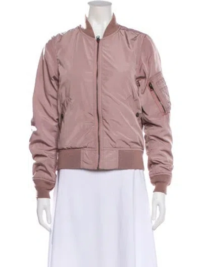 Pre-owned Alpha Industries Nylon Bomber Jacket In Pink