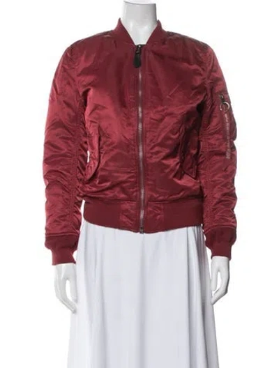 Pre-owned Alpha Industries Nylon Bomber Jacket In Red