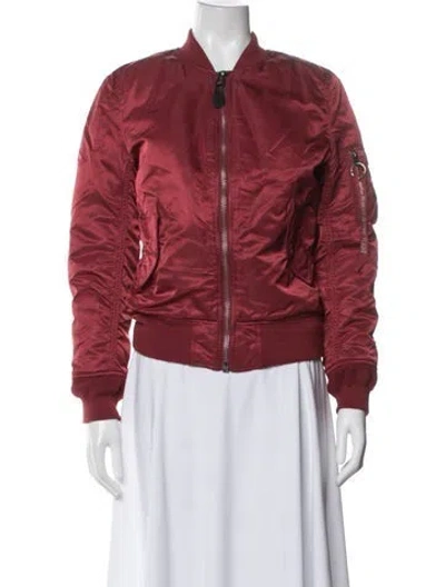 Pre-owned Alpha Industries Nylon Bomber Jacket In Red
