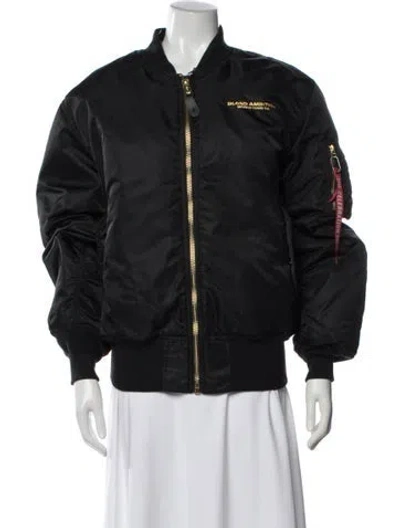 Pre-owned Alpha Industries Nylon Bomber Jacket W/ Tags In Blue
