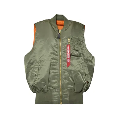 Alpha Industries Nylon Gilet With Bomber Design And Vibrant Lining