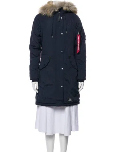 Pre-owned Alpha Industries Nylon Parka In Blue