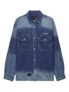 Alpha Industries Ombre-effect Denim Shirt In Blue
