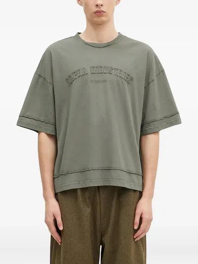 Alpha Industries Open Edge Embroidered T-shirt In Green