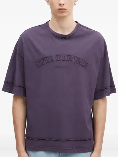 Alpha Industries Open Edge Embroidered T-shirt In Purple