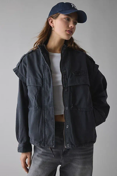 Alpha Industries Oversized Ctn Utility Jacket In Charcoal, Women's At Urban Outfitters