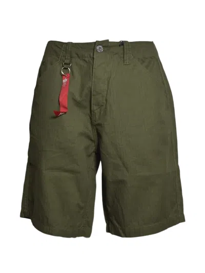 Alpha Industries P41 Hbt Logo-print Bermuda Shorts In Green