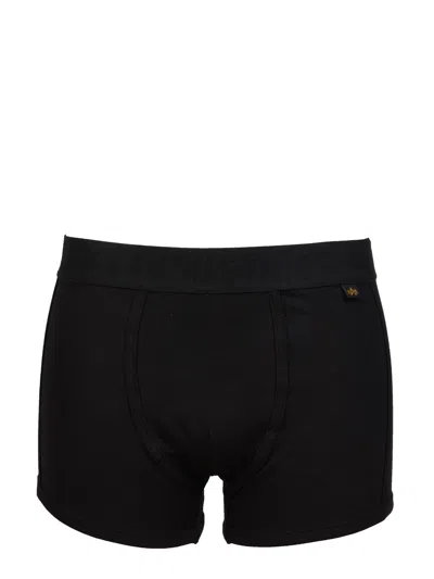 Alpha Industries Pack Of Two Logo Band Boxers In Black