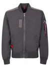 Alpha Industries Padded Bomber Jacket In Gray