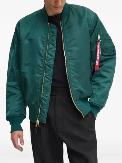 Alpha Industries Padded Bomber Jacket In Green