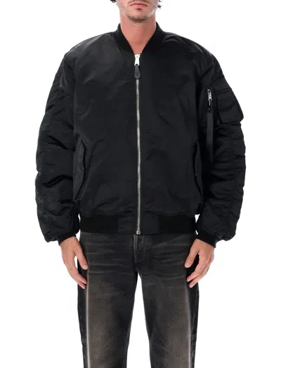Alpha Industries Padded Bomber Jacket In Nero