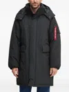 Alpha Industries Padded Hooded Parka In Black