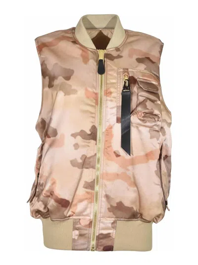 Alpha Industries Padded Vest In Dark Beige