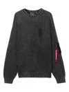 Alpha Industries Patch-detail Pocket-detail Sweater In Black