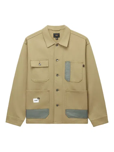 Alpha Industries Patch-pocket Cotton Jacket In Green