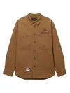 Alpha Industries Patch-pocket Cotton Shirt In Brown