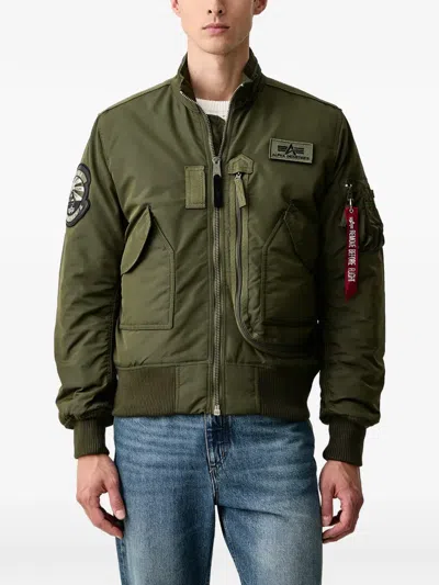 Alpha Industries Patch-detail Bomber Jacket In Green