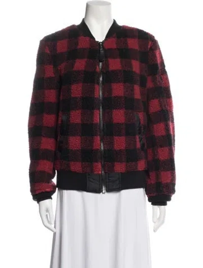 Pre-owned Alpha Industries Plaid Print Bomber Jacket In Multicolor