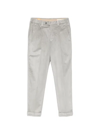 Alpha Industries Pleated Corduroy Trousers In Gray