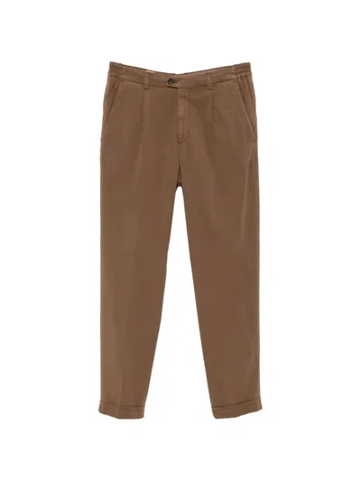 Alpha Industries Pleated Tapered-leg Trousers In Brown