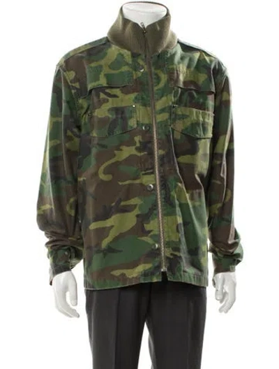 Pre-owned Alpha Industries Printed Utility Jacket In Green