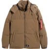 Alpha Industries Puffer Parka In Coyote Brown