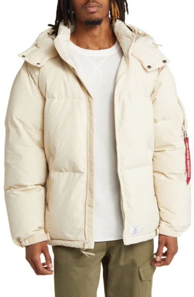 Alpha Industries Puffer Parka In White