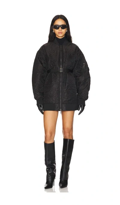 Alpha Industries Quilted Belted Ma-1 Flight Jacket In Black
