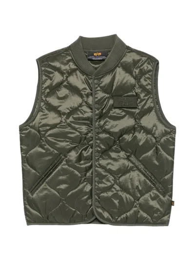Alpha Industries Quilted Gilet In Green
