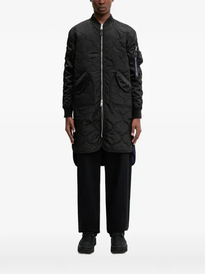 Alpha Industries Quilted-pattern Coat In Black