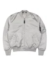 Alpha Industries Quilted Zip-front Bomber Jacket In Silver