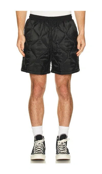 Alpha Industries Relaxed Quilted Short In Black