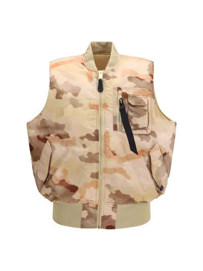 Alpha Industries Reversible Desert Camouflage Nylon Vest In Brown