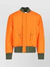Alpha Industries Reversible Jacket With Ribbed Cuffs And Pockets In Orange